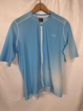 Pedal Mafia Performance Light Blue Zip-Front Men's Jersey
